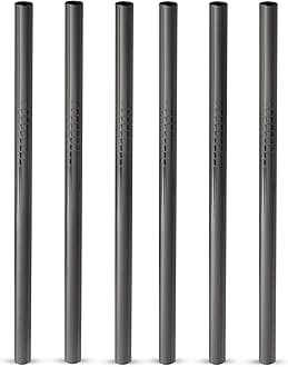 Viski Gunmetal Lowball Reusable Straws, Set of 1, Black