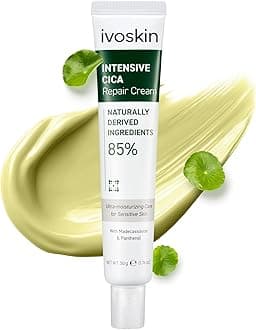Cica Redness Relief Treatment Cream, Soothing & Hydrating Green Correcting Moisturizer with Madecassoside, Helps Repair Skin Barrier for Sensitive Skin, Vegan, Korean Skincare (1.76oz / 50g)