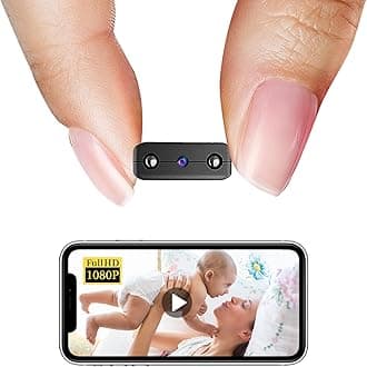 Smallest Wireless WiFi Camera,HD1080P Spy Camera,Portable Mini Baby Monitor,Pet Camera,Nanny Cam with Night Vision,Motion Detection,Cloud Storage for Security with iOS Android APP,for Outdoor/Indoor