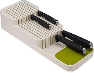2 Tier Knife Kitchen Drawer Organizer |39 x 14.3 x 7.5 cm | Plastic| Green-White