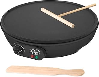Quest Electric Pancake Maker & Crepe Maker | Extra Large Cooking Surface | Non Stick, Easy Clean Up | Includes Utensils | Perfect for Pancakes, Crepes, Omelettes, Chapati, Roti