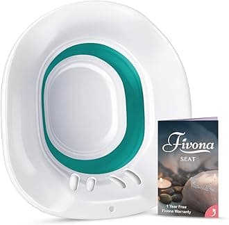 Fivona Sitz Bath Seat for Soak and Steam - Postpartum Essentials Care and Hemorrhoid Treatment - Unisex and Universal Fit Over The Toilet Yoni Steaming Bowl - at-Home Soothing Relief Device