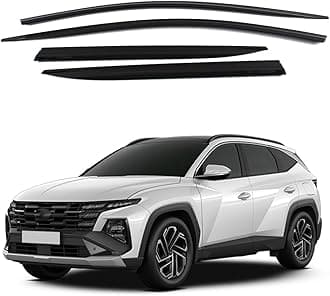 Safe Smoke Window Visor Sun Rain Vent Guard 4 Pcs Set Out Channel Visor Compatible with Hyundai Tucson 2025~