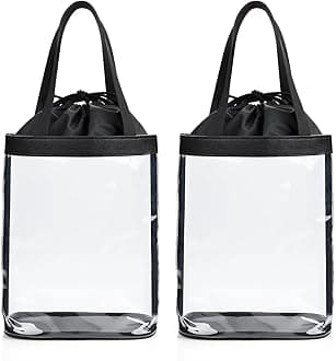 Clear Makeup Bags, TSA Approved Toiletry Bag for Traveling, Clear Travel Bag for Toiletries, Waterproof Transparent Cosmetics Bag Organizer for Women Men, Carry on Airport Airline Compliant Bag (2PCS)