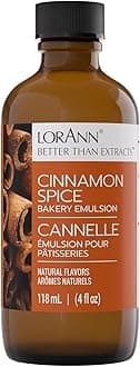 Lorann Oils Cinnamon Spice Bakery Emulsion: True Cinnamon Essence, Perfect for Enhancing Spiced Undertones in Baked Goods, Gluten-Free, Keto-Friendly, Cinnamon Extract Alternative for Your Kitchen
