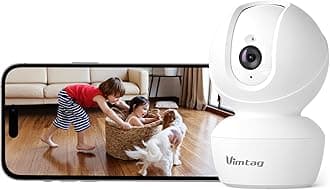 Vimtag 8211 4MP CCTV Camera for Home 2.4Ghz WiFi 360 Degree 2.5K Security Camera for Shop Indoor Baby Pet Night Vision 2-Way Audio Cloud Storage/SD Card Support 2 Years Warranty