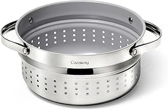 Steamer - Stainless Steel Steamer with Handles - Non Stick, Non Toxic Coating - Steam Veggies, Seafood, and More - Compatible With Our Dutch Oven or Sauce Pan - Large