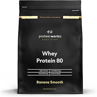 Protein Works - Whey Protein 80 (Concentrate), Low Calorie Protein Shake, Whey Protein Shake, 16 Shakes, Banana Smooth, 500g