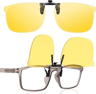 LUFF Night Driving Glasses Clip On | Polarized Anti Glare Night Vision for Men & Women | Over Prescription Glasses to Reduce Headlight Glare and Brighten Vision