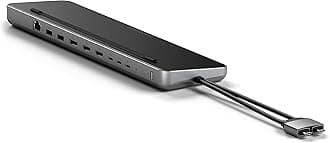 Dual USB C Docking Station and Stand with Dual 4K HDMI, Display Port, 75W USB-C PD Charging, 2 USBC Data, 2 USB-A, Ethernet, SATA and NVMe SSD Enclosure, for MacBook and Windows Laptops
