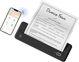 Wireless Portable Printer - Bluetooth Thermal Printer for Travel, Mobile Office, School, Home Compatible with iOS Android,Black