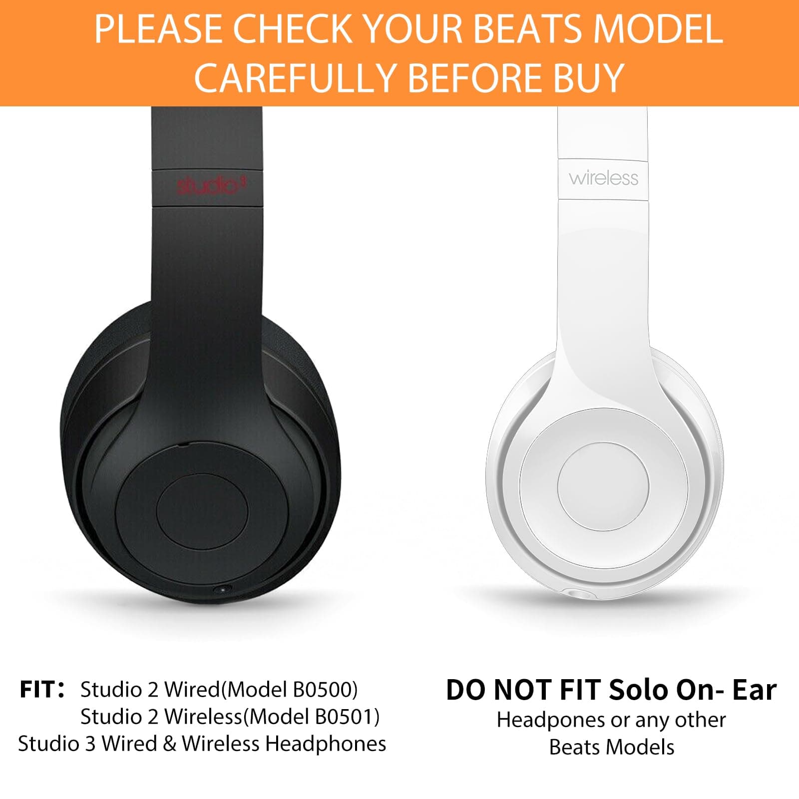 Studio Beats Replacement Earpads for Beats Studio 3, Beats Studio 2, Beats Studio 3, Wireless Ear Cushions, Gray