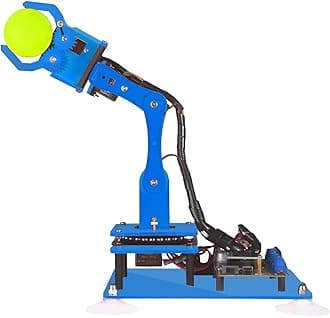5-DOF Robot Toy, 5-Axis Arm, Compatible with Arduino IDE Programmable, DIY Coding, Stem Kits with OLED Display, Code and PDF, Robots for Adults, Kids, Gifts, Blue