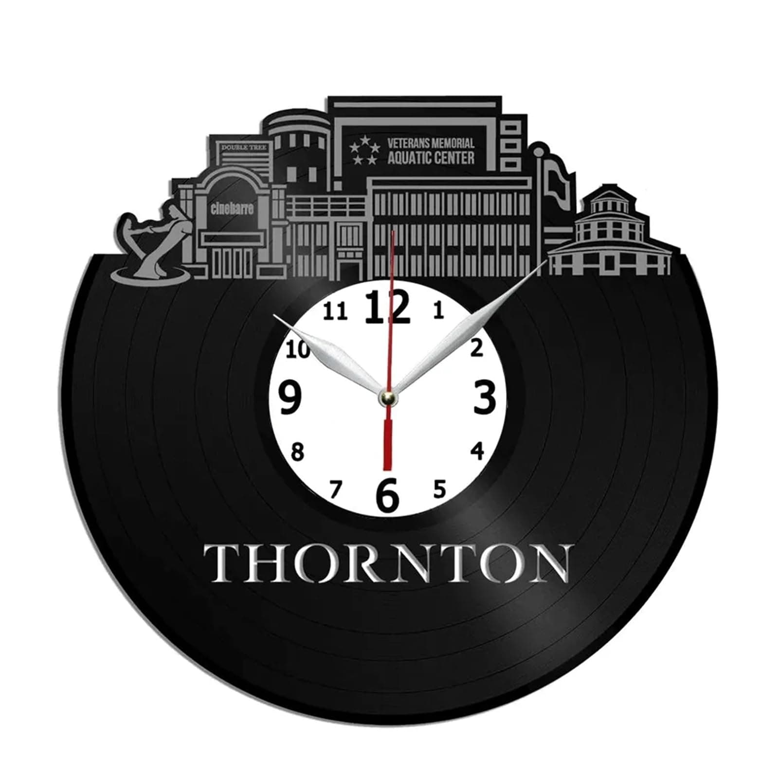 EKSEDWall Clock 30CM without Non-ticking Silent Quartz Decorative Clocks Battery Operated,Thornton Vinyl Record Clock,Ideal for Home Dining Room Kitchen Office Schoo