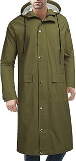 COOFANDYMen's Rain Jacket with Hood Waterproof Lightweight Active Long Raincoat