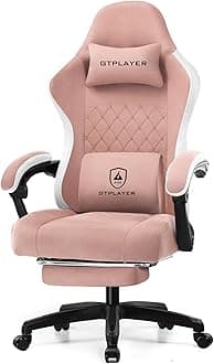 GTPLAYER Gaming Chair, Computer Office Chair with Pocket Spring Cushion, Linkage Armrests and Footrest, High Back Ergonomic Computer Chair with Lumbar Support Task Chair with Footrest