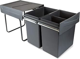 8199423 Waste Bin, Charcoal Grey, 2 x 20 litres