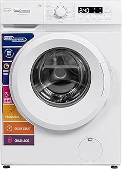 7 Kg Front Load Washing Machine SGW7250NLED, 1200 RPM Spin Speed, 15 Wash Programs, Quick Wash, LED Display, Delay Start, Drum Clean, Child Lock, 59.5 W x 40 D x 85 H cm, White