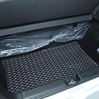 3 Layer Heat/Water Proof PU Leatherite Car Trunk/Boot/Dicky Mat for (Black and SLVER Leather, Volkswagon Polo)