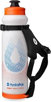 HydraPak Tempo Pro 400ml - Handheld Running Squeeze Bottle for Training and Race Day Hydration with Removable Strap (400ml/13oz) - White