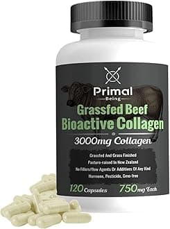Grassfed Beef Cartilage Collagen (Type I-V & XI)- Supports Hair, Skin, Nails, Joint Health, Immunity, Digestion, Post Exercise Recovery - 120 Capsules, 3000 mg per Serving