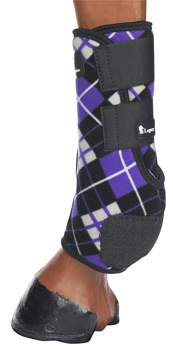 Classic Equine Legacy Support Boot, Hind, Medium, Purple Plaid