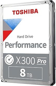 Toshiba X300 PRO 14TB High Workload Performance for Creative Professionals 3.5-Inch Internal Hard Drive – Up to 300 TB/Year Workload Rate CMR SATA 6 GB/s 7200 RPM 512 MB Cache - HDWR51EXZSTB