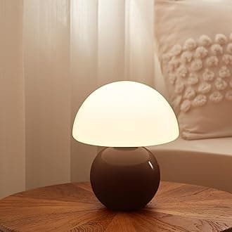 Mushroom Lamp Table Lamp for Bedroom,Desk Bedside Small Lamps for Living Room Night Stands,Mushroom Decor Cute Mini Modern Mid Century Lamps,Unique Aesthetic Home Living Room Decor(Coffee)