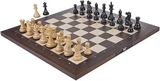 USB Walnut e-Board with Classic Pieces - DGT 3000 and Carrying Bag Included Chess boar5d