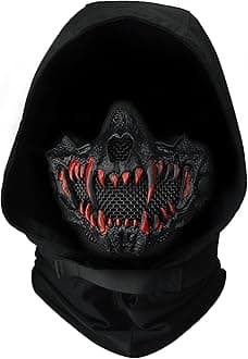 Guayma Airsoft Half Face Skull Masks Tactical Face Protection Mesh Mask for Halloween Cosplay Paintball CS Games