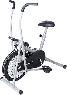 Air Bike Exercise Cycle with Moving/Stationary Handles, Adjustable Resistance with Cushioned Seat, Max User Weight 100 Kg
