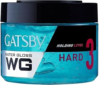 Gatsby Leather Water Gloss - Hard, Wet Look Hair Gel, Shine Effect, Long Lasting Hold, Non Sticky, Easy Wash Off, Holding Level 3, 300gm