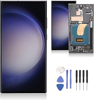 6.8 inch for S23 Ultra, LCD Display Digitizer S23ultra 5G S918B LCD Screen Replacement with Frame, EU International Version, Support Fingerprint (Green)