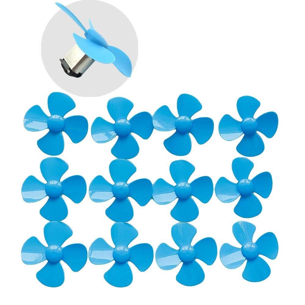KCRTEK 12 Pcs Mini Propeller Micro DC Motor 0.079inch Shaft Propeller with 4 Vanes 3.15inch Fan Shape for Fan Leaves Ship Model RC Boat DIY Airplane Science and Education Toys