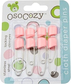 Diaper Pins - {Pink} - Sturdy, Stainless Steel Diaper Pins with Safe Locking Closures - Use for Special Events, Crafts or Colorful Laundry Pins