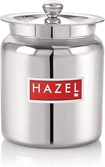 - Stainless Steel Ghee Container with Lid, 1100 ML | Oil Pot for Kitchen Storage | Steel Ghee Can Dabba | Steel Jar for Daily Use