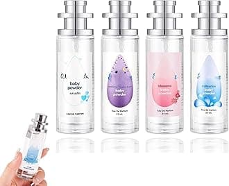 Elyven Baby Powder Perfume, Ebyveen Powder Perfume, Baby-Soft Perfumes Spray, An Eau De Parfums, Floral & Creamy Aroma for Women & Men (4PCS)