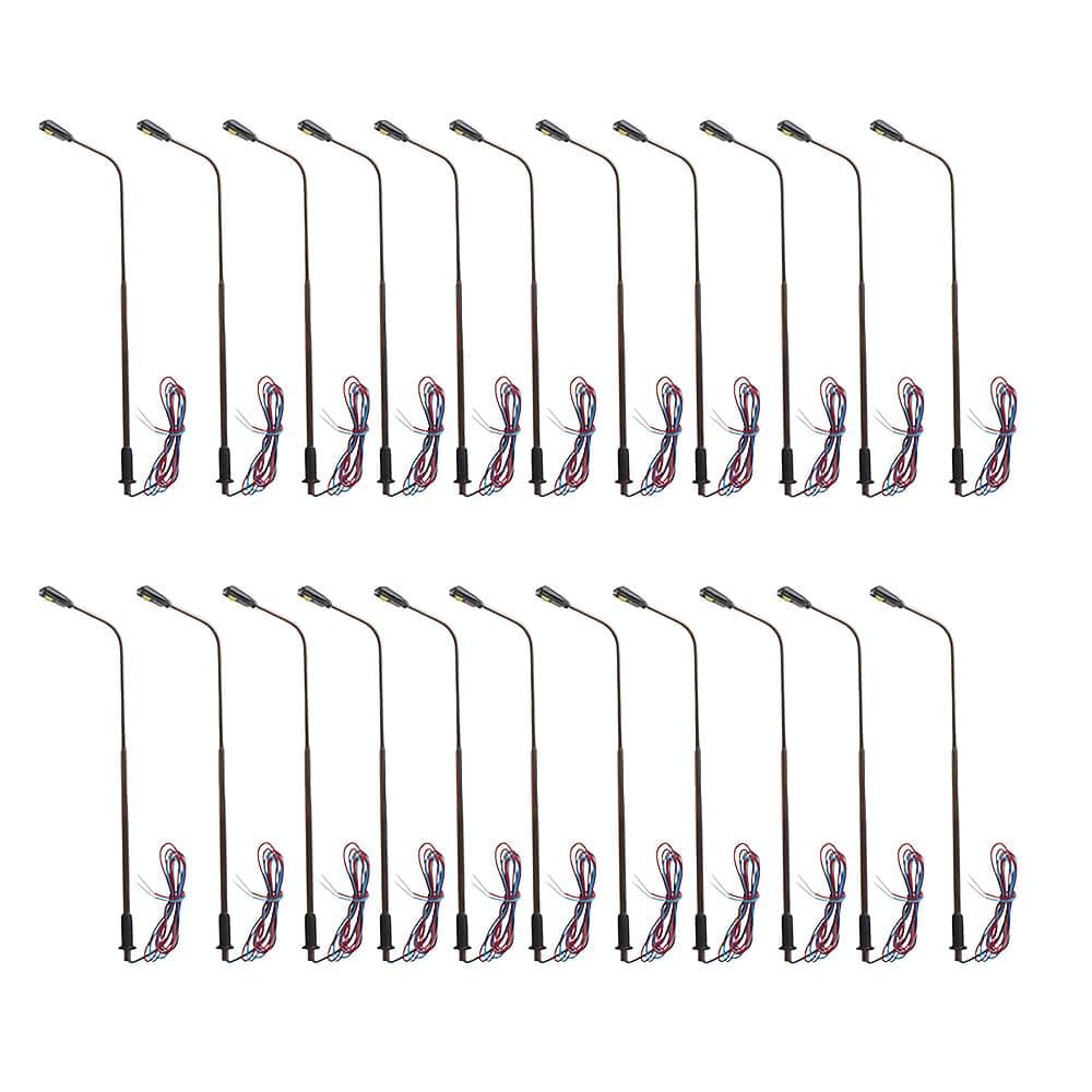 Comimark 12 PCS Model Railway Train Lamppost Street Lights Layout Train Garden Playground Scenery Led Lamp Lighting HO N Scale