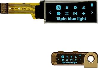 1PCS OLED LCD Display Module, 0.91" 4 Wire SPI Serial OLED Screen Driver,128x32 3.3V ~ 4.2V for Ledger Nano S (15Pin Blue Light, 1pcs)