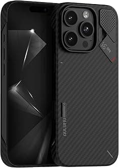 Aulumu A16 Aramid Fiber iPhone 16 Pro Case | 1500D Ultra Slim Woven | Real Cooling | MagSafe Black Compatible
