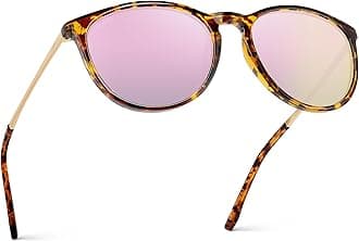 Round Polarized Sunglasses for Women - UV400 Protection, Lightweight Frame, Vintage Retro Style