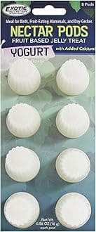 Nectar Pods (Yogurt) - Calcium-Fortified Jelly Fruit Treat - Sugar Gliders, Marmosets, Squirrels, Parrots, Cockatiels, Parakeets, Lovebirds, Conures, Hamsters, Day Geckos, Kinkajous & Other Small Pets