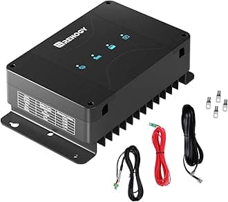 12V 50A DC to DC Battery Charger with MPPT, On-Board Battery for Gel, AGM, Flooded and Lithium Batteries, Using Multi-Stage Charging, Solar Panel and Alternator
