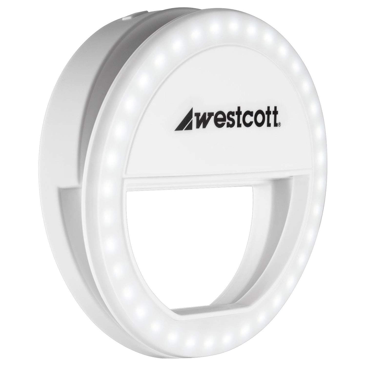 Westcott Universal LED Mini Ring Light (3.5") Clip On Selfie Video Conference Light for Phone Camera Tablet and Laptops