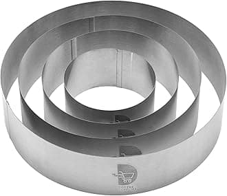 Cake Mold Set - Pastry & Mousse Ring Molds for Baking - 4/6/8/10 Inch