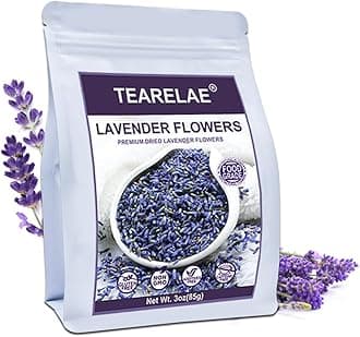 TEARELAE - Premium Dried Lavender Flowers - 5A Top Grade - 100% Pure Natural Edible Flowers Culinary Dried Lavender Buds - for Baking, Tea, Soap, Bath Bombing, Candle and Sachets - 3oz/85g