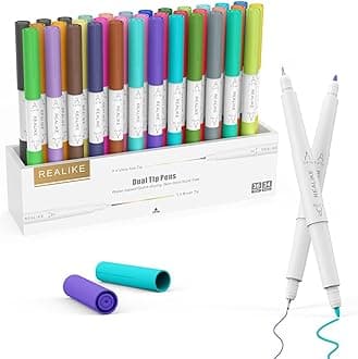 Dual Tip Pens Compatible with Cricut Maker 3/Maker 4/Maker/Explore 3/4/Air 2/Air, Dual Tip Marker Pens Set of 36 Pack Fine Point Pen Writing Drawing Accessories for Machine (0.4 Tip & 1.0 Tip)