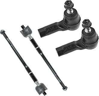 TRQ Front Inner and Outer Tie Rod Set 4 Piece Compatible with 2007-2013 Mitsubishi Outlander 09-17 Lancer