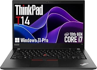 Lenovo Thinkpad T14 Gen 1 Laptop, 14" Full HD (1920 x 1080) Display, Quad-Core i7-10510U, 16GB DDR4 RAM, 512GB SSD, Backlit Keyboard, HDMI, Windows 11 Pro (Renewed)