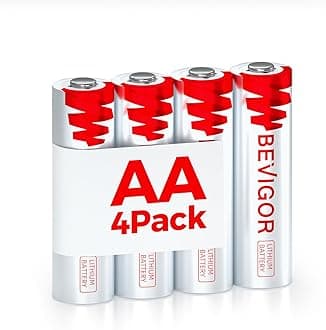 BEVIGOR AA Lithium Batteries Pack of 4, Double A Battery, 3000mAh 1.5V High Capacity AA Batteries [ Disposable Battery ]